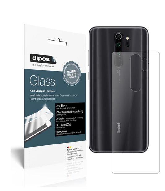 Matte Displayschutzfolie von dipos passend für Xiaomi Redmi Note 8 Rückseite, 9H kratzfest und blasenfrei montiert