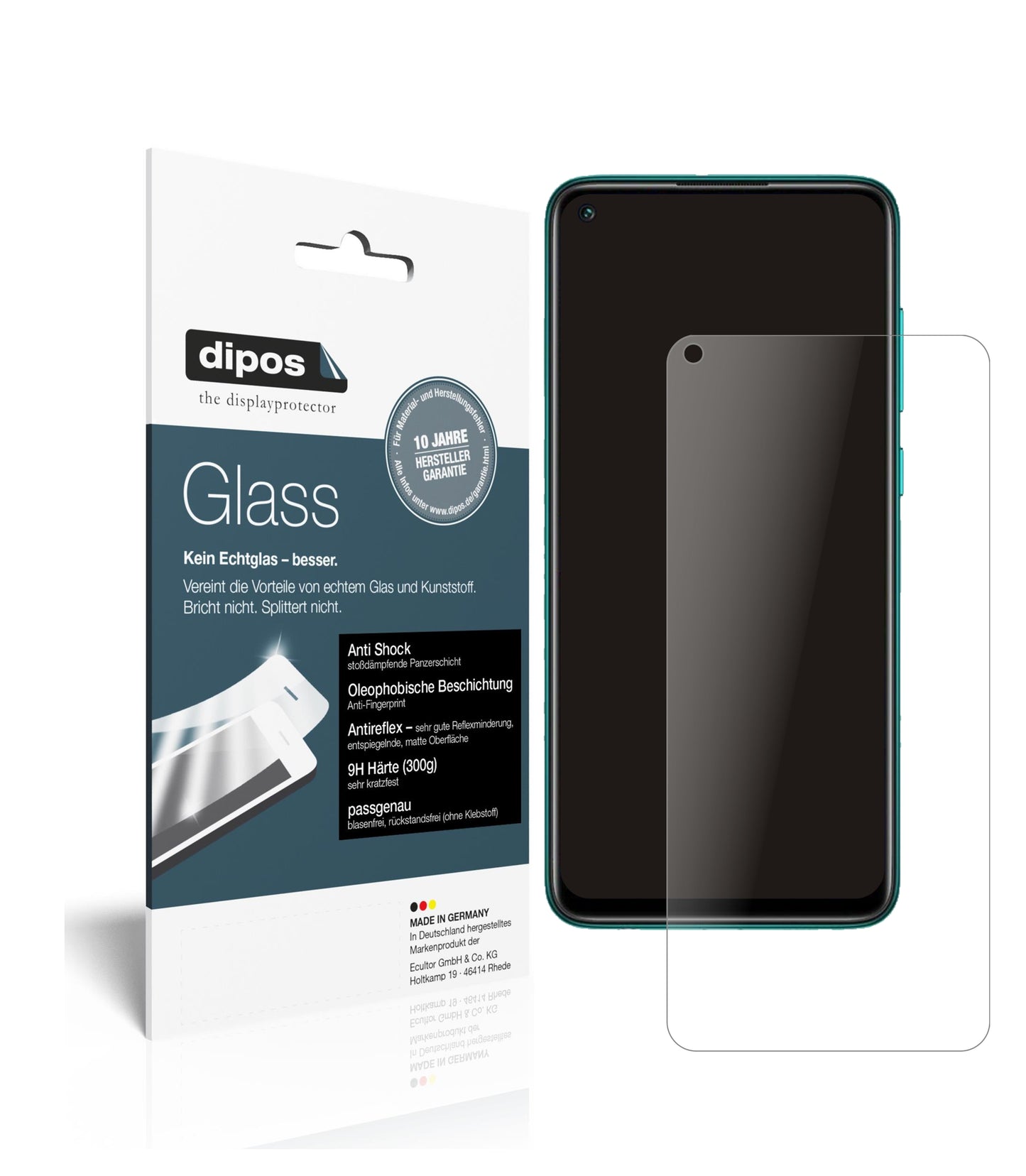 Matte Displayschutzfolie von dipos passend für Xiaomi Redmi Note 9T 5G, 9H kratzfest und blasenfrei montiert