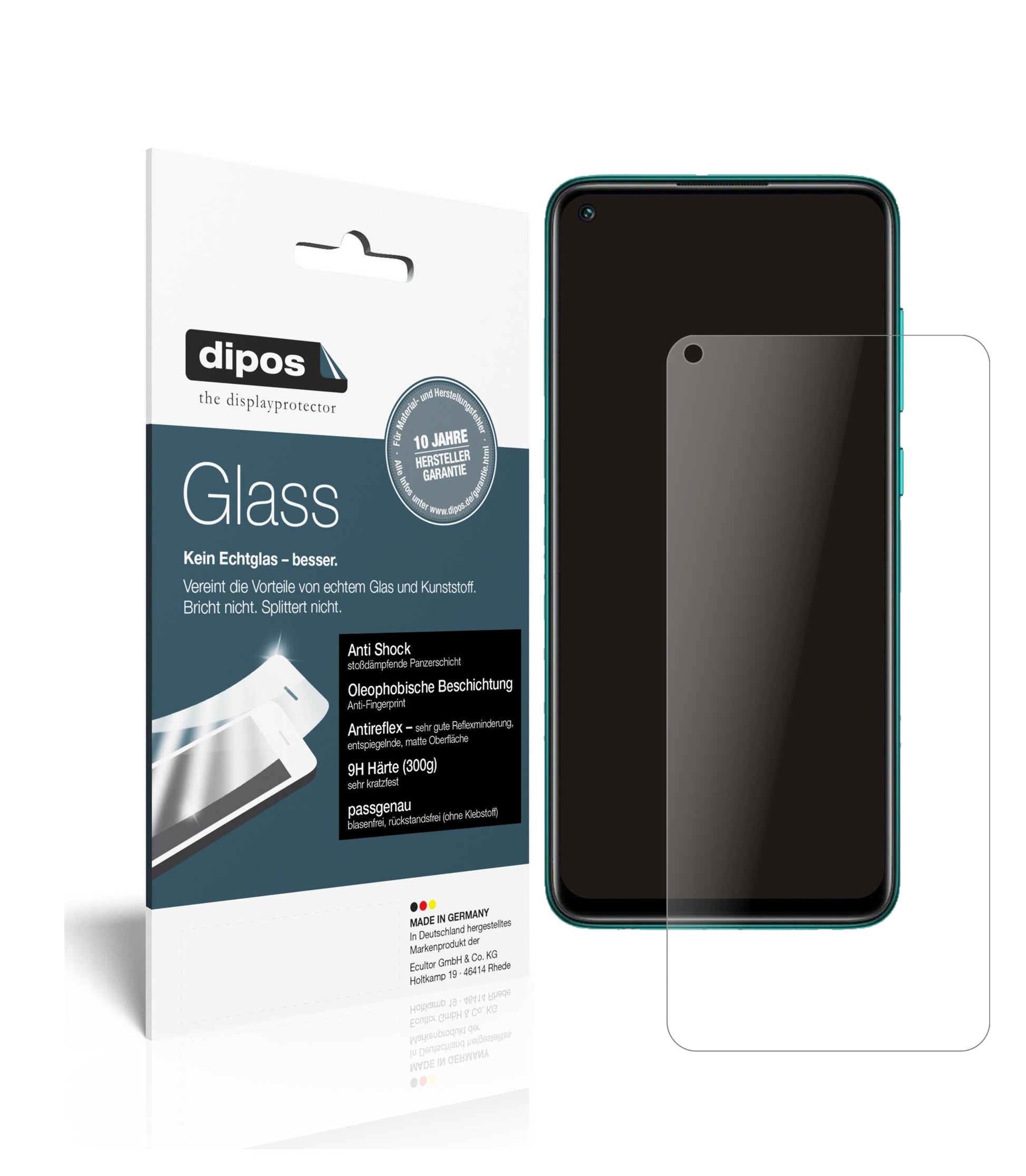 Matte Displayschutzfolie von dipos passend für Xiaomi Redmi Note 9T 5G, 9H kratzfest und blasenfrei montiert