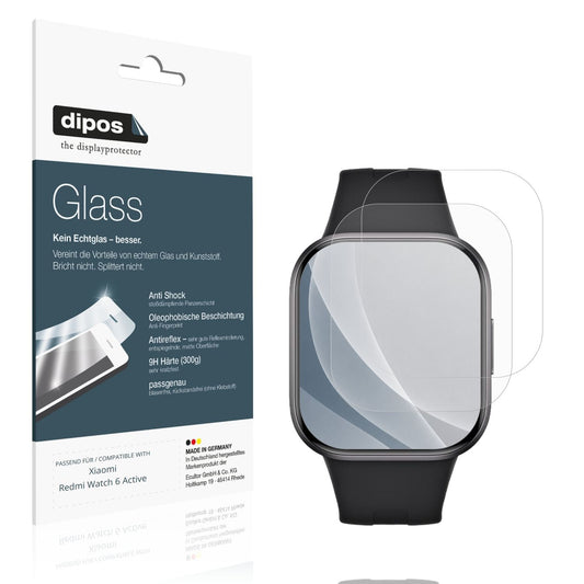Matte Displayschutzfolie von dipos passend für Xiaomi Redmi Watch 6 Active, 9H kratzfest und blasenfrei montiert
