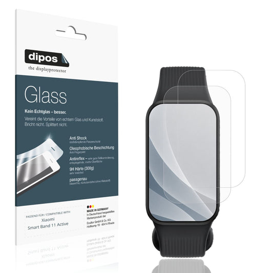 Matte Displayschutzfolie von dipos passend für Xiaomi Smart Band 11 Active, 9H kratzfest und blasenfrei montiert