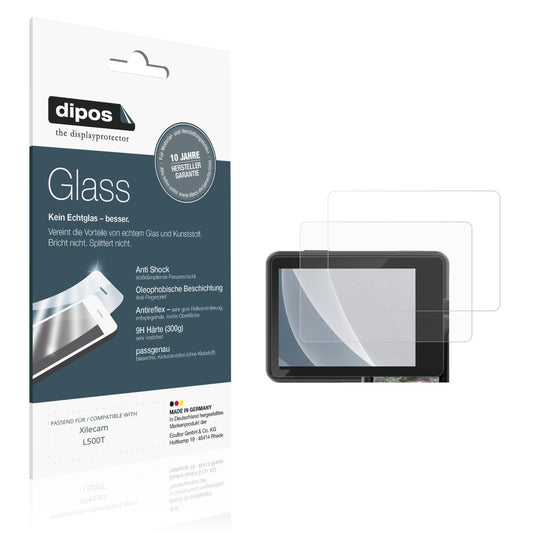 Matte Displayschutzfolie von dipos passend für Xilecam L500T Aussenseite, 9H kratzfest und blasenfrei montiert