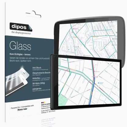 Matte Displayschutzfolie von dipos passend für Xoss nav, 9H kratzfest und blasenfrei montiert