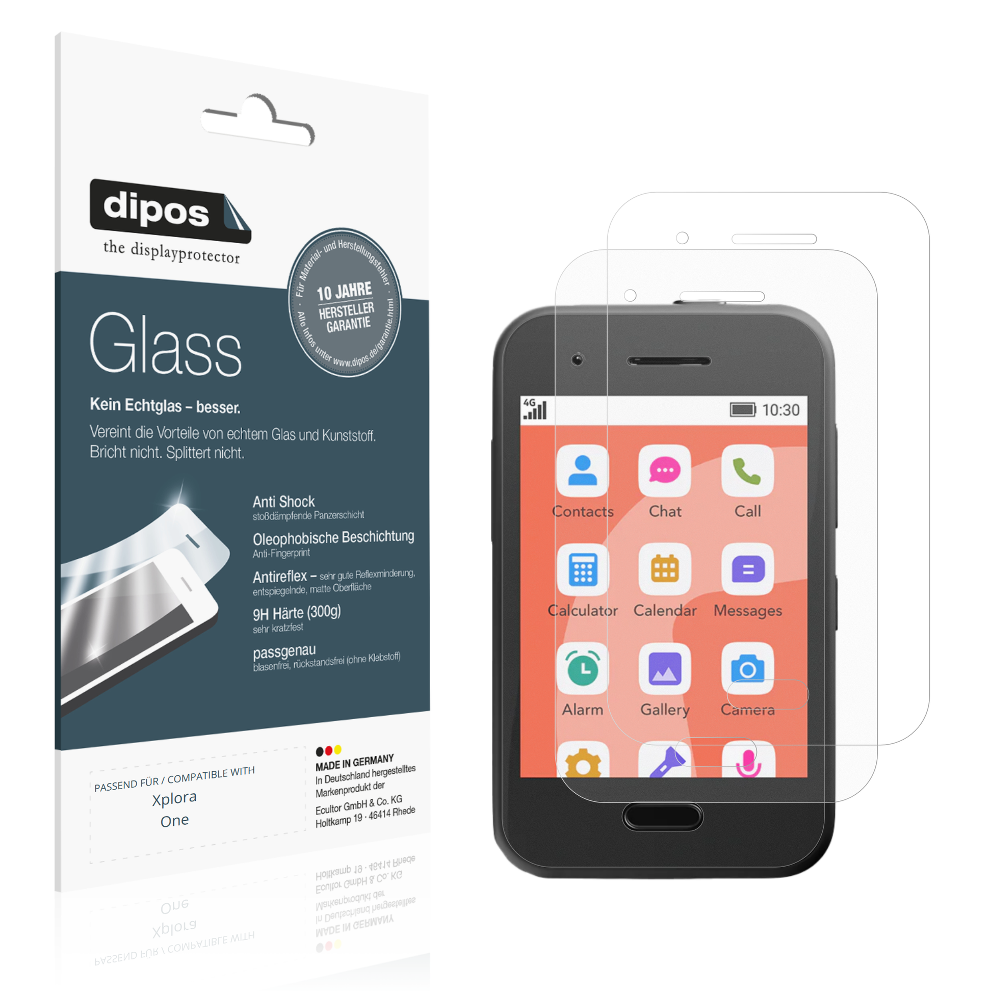Matte Displayschutzfolie von dipos passend für Xplora One, 9H kratzfest und blasenfrei montiert