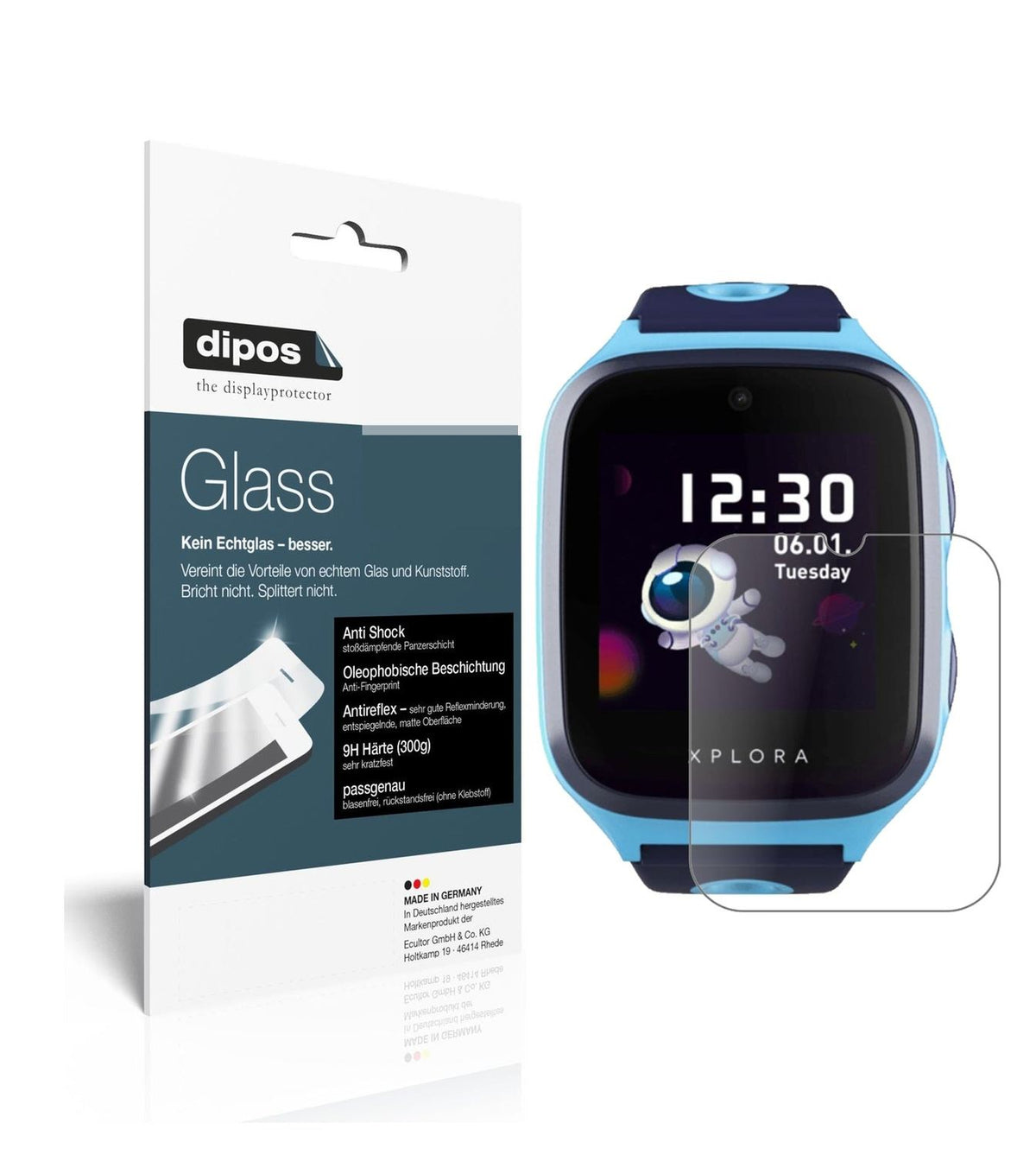 Matte Displayschutzfolie von dipos passend für Xplora X4, 9H kratzfest und blasenfrei montiert