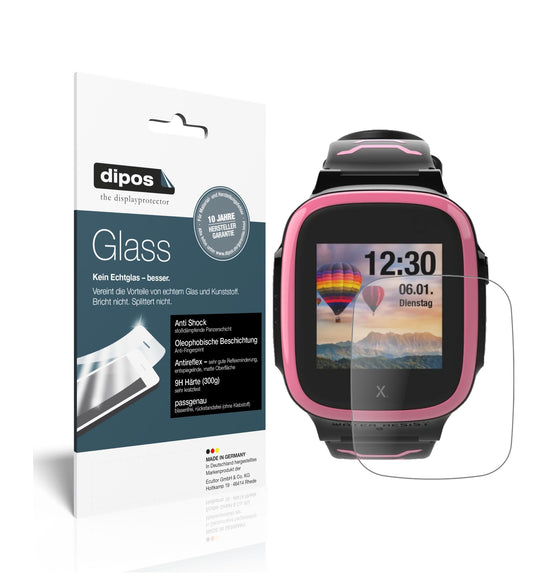 Matte Displayschutzfolie von dipos passend für Xplora X5 Play, 9H kratzfest und blasenfrei montiert
