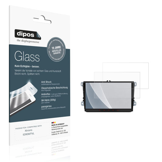 Matte Displayschutzfolie von dipos passend für Xtrons ID90MTVL, 9H kratzfest und blasenfrei montiert