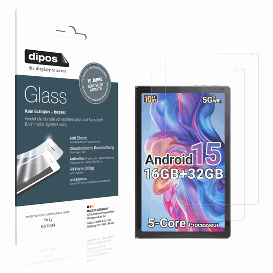 Matte Displayschutzfolie von dipos passend für Yicty KB1004, 9H kratzfest und blasenfrei montiert