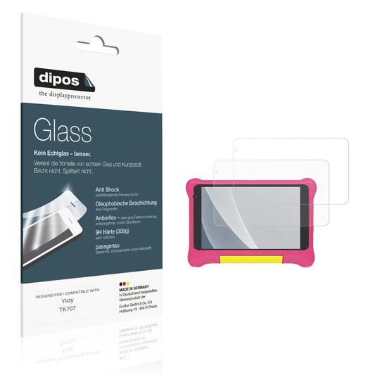 Matte Displayschutzfolie von dipos passend für Yicty TK707, 9H kratzfest und blasenfrei montiert