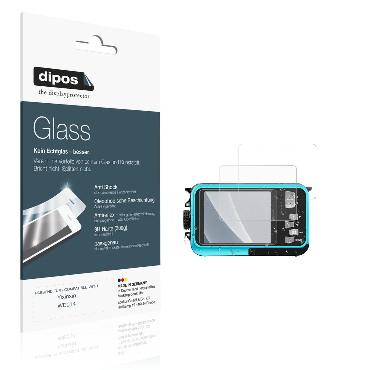 Matte Displayschutzfolie von dipos passend für Yixinxin WE014, 9H kratzfest und blasenfrei montiert