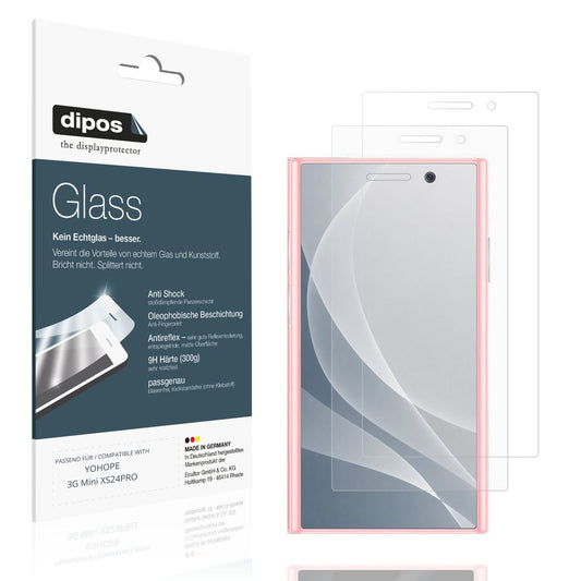 Matte Displayschutzfolie von dipos passend für YOHOPE 3G Mini XS24PRO, 9H kratzfest und blasenfrei montiert