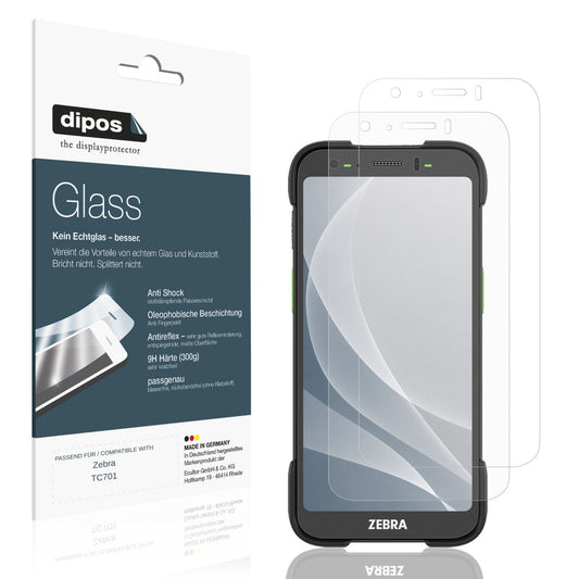 Matte Displayschutzfolie von dipos passend für Zebra TC701, 9H kratzfest und blasenfrei montiert
