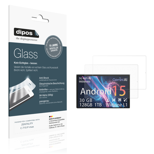Matte Displayschutzfolie von dipos passend für ZENTALITY C-710 P max, 9H kratzfest und blasenfrei montiert
