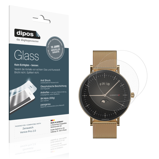 Matte Displayschutzfolie von dipos passend für Zenwatch Venice Pro 2.0, 9H kratzfest und blasenfrei montiert