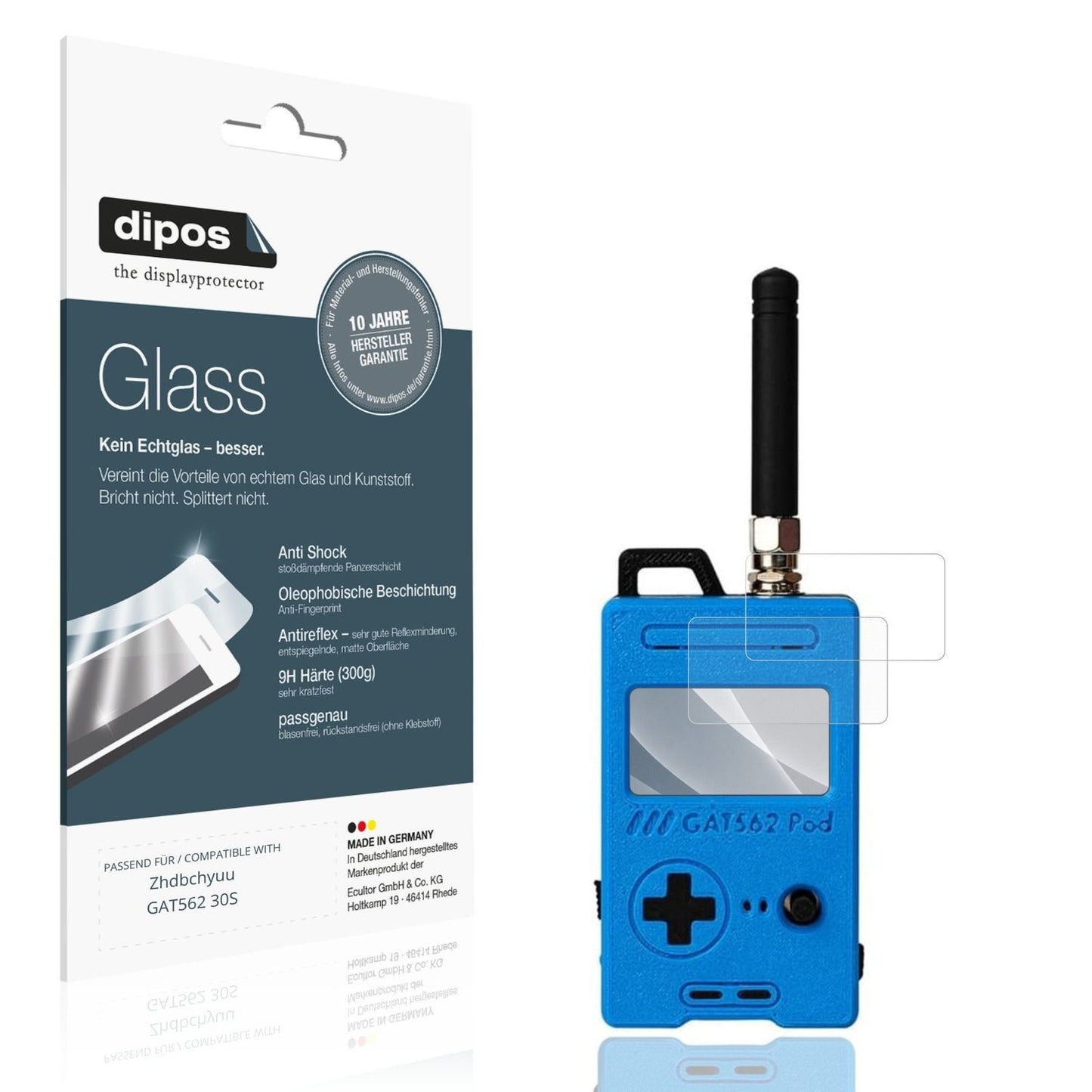 Matte Displayschutzfolie von dipos passend für Zhdbchyuu GAT562 30S, 9H kratzfest und blasenfrei montiert