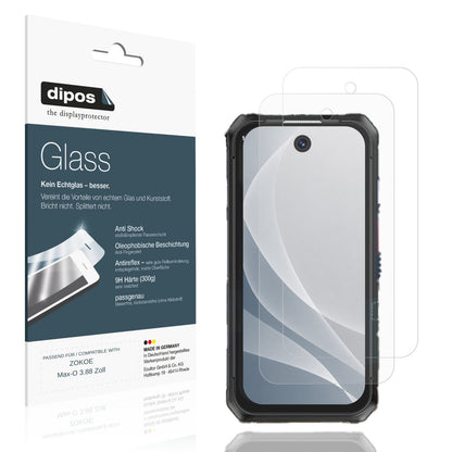 Matte Displayschutzfolie von dipos passend für ZOKOE Max-O 3.88 Zoll, 9H kratzfest und blasenfrei montiert