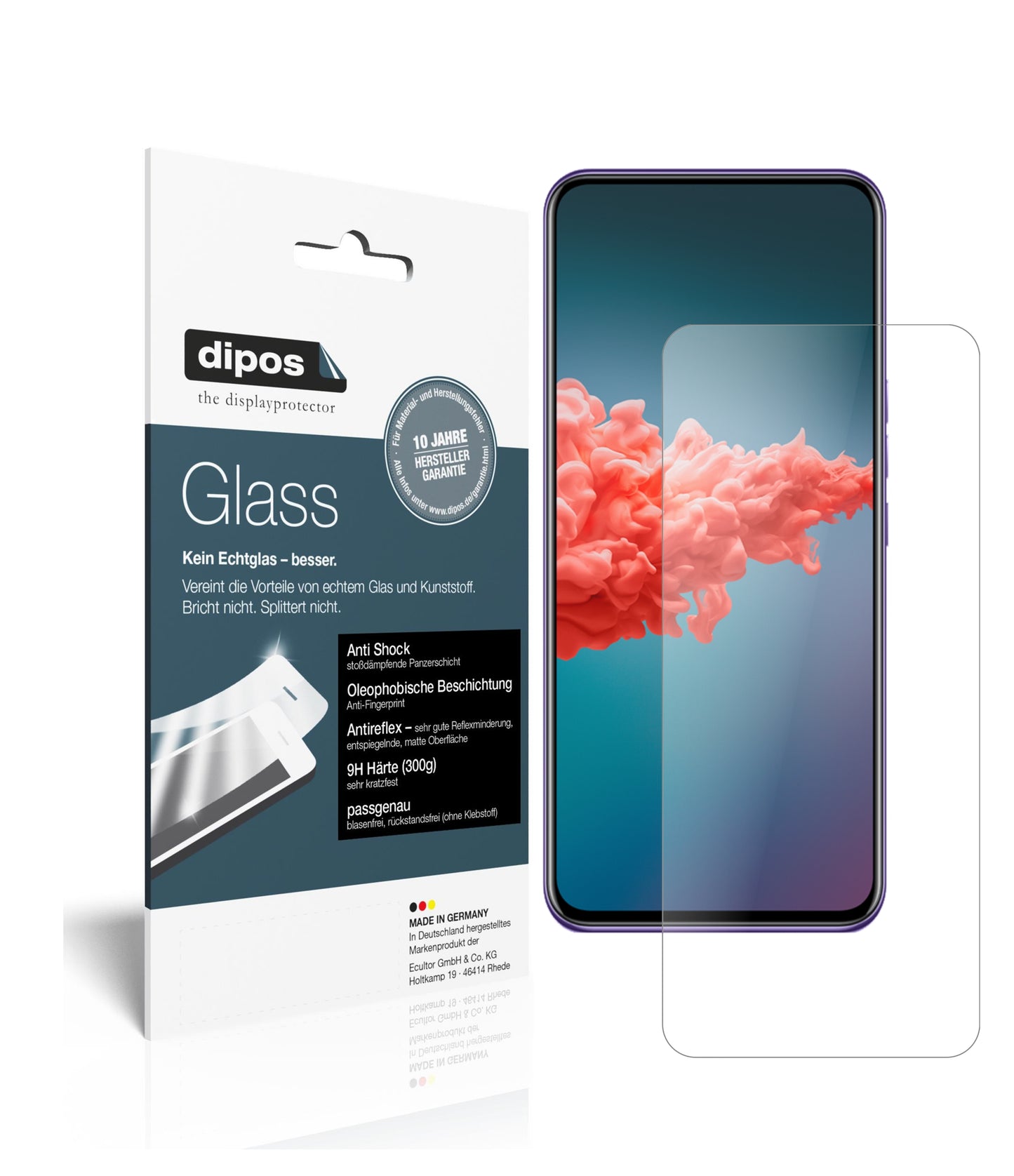 Matte Displayschutzfolie von dipos passend für ZTE A20 5G, 9H kratzfest und blasenfrei montiert