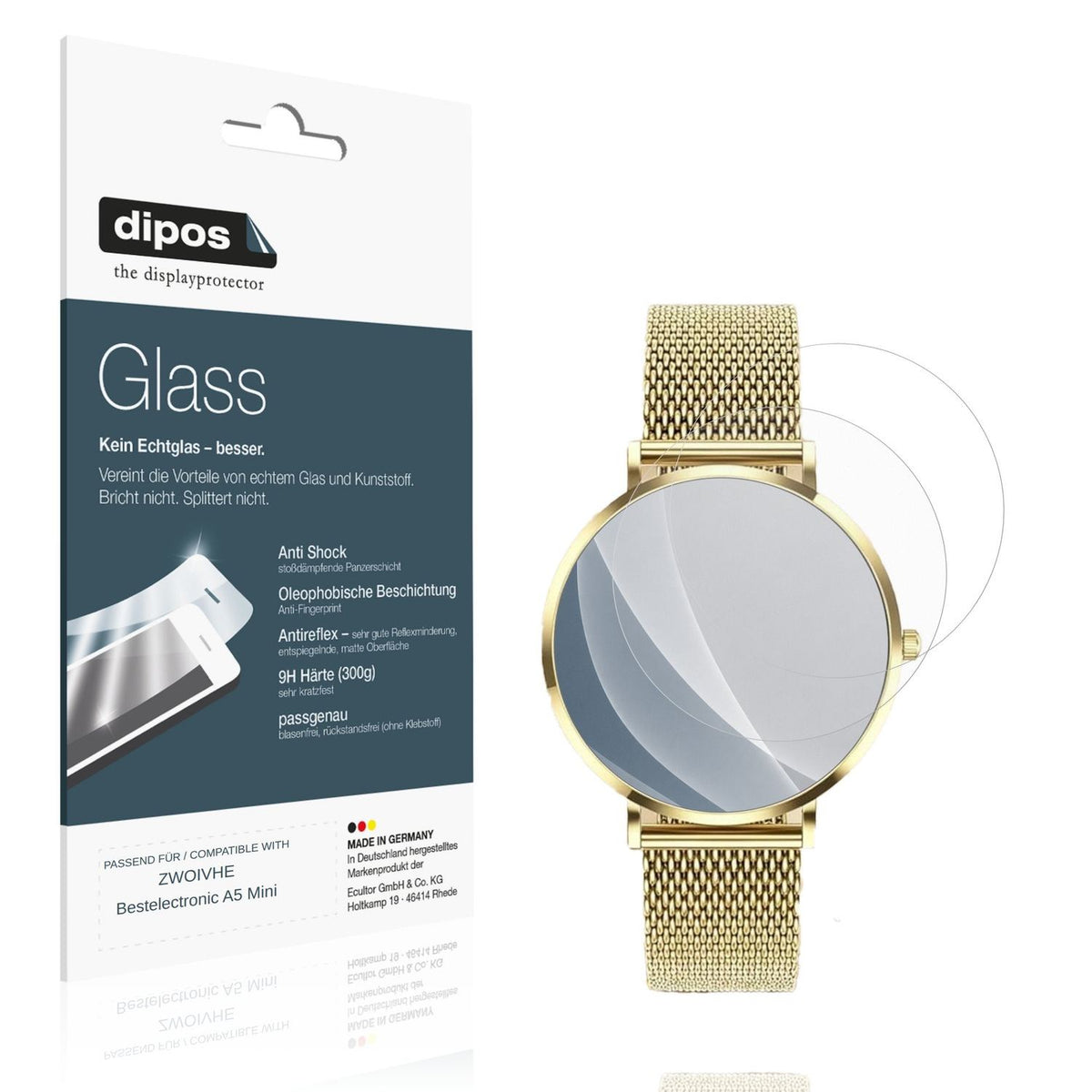 Matte Displayschutzfolie von dipos passend für ZWOIVHE Bestelectronic A5 Mini, 9H kratzfest und blasenfrei montiert