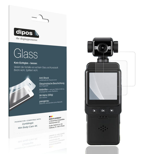 Matte Displayschutzfolie von dipos passend für Zymblingst Mini Body-Cam 4K, 9H kratzfest und blasenfrei montiert