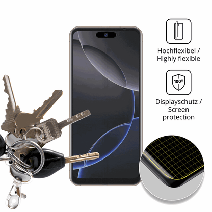dipos Displayschutz für Peace Nova 16 Pro, transparente Oberfläche, perfekte Passform auch für die Rundungen