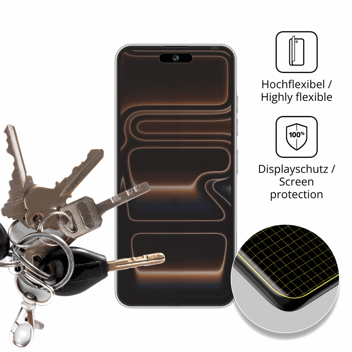 dipos Displayschutz für Peace Nova 17 Pro, mit Blickschutzfilter und perfekter Passform auch für die Rundungen