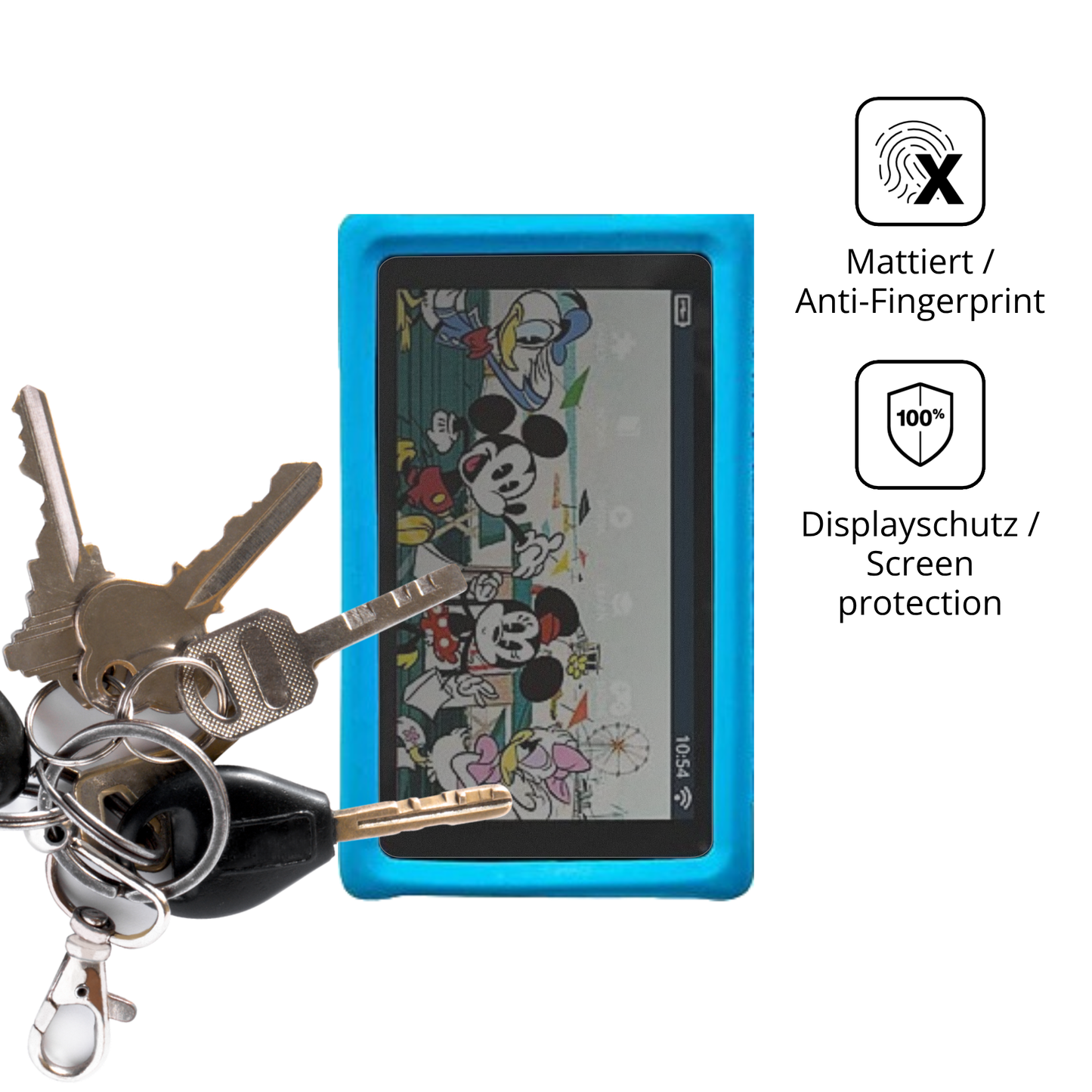 dipos Displayschutz für Pebble Gear Disney, mattierte Oberfläche, Blickschutzfilter und perfekter Passform