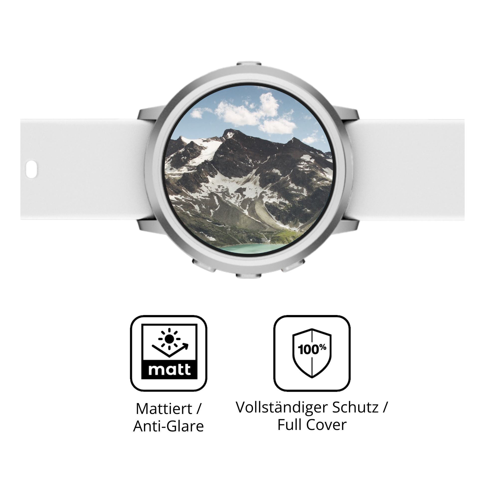 Flexible TPU-Folie passend zugeschnitten für Pebble Round 2, vollständige Abdeckung