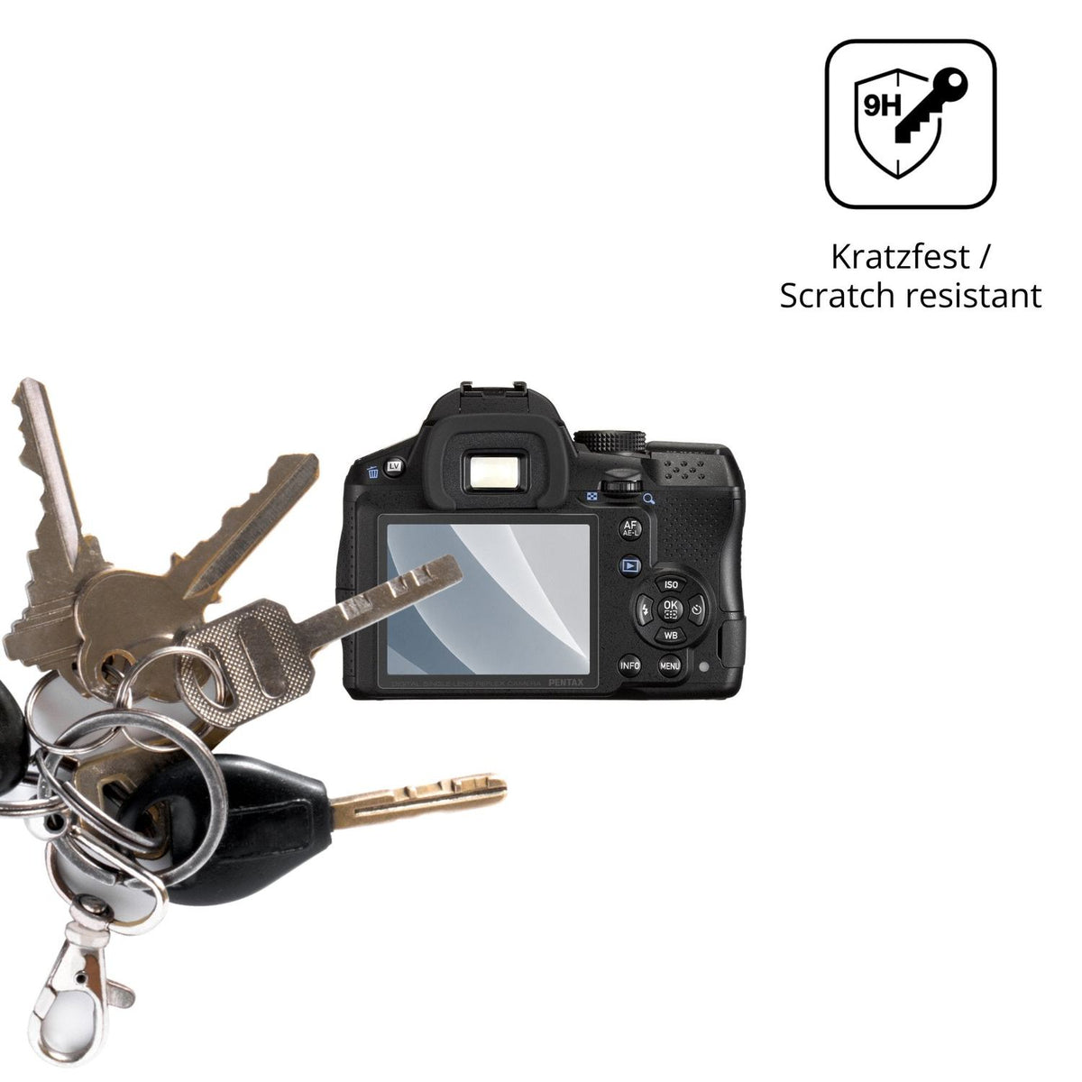 dipos Displayschutz für Pentax K-30, mattierte Oberfläche, robuste Festigkeit und perfekte Passform
