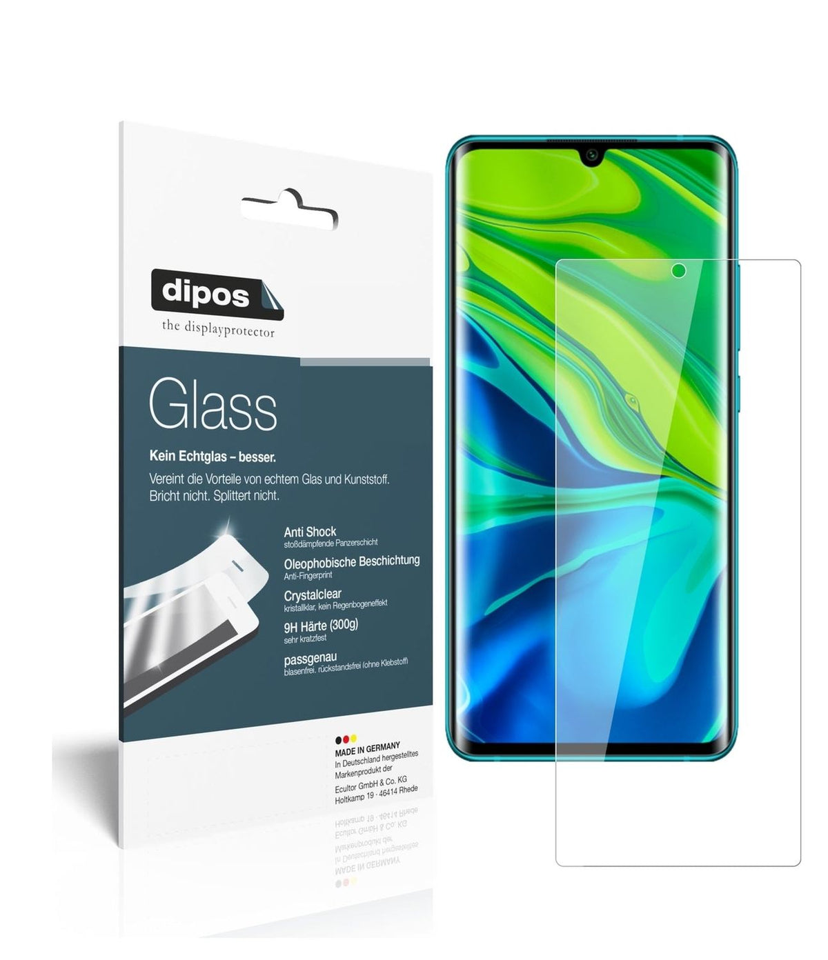 1x 9H Schutzfolie für Xiaomi Mi Note 10 Panzerfolie