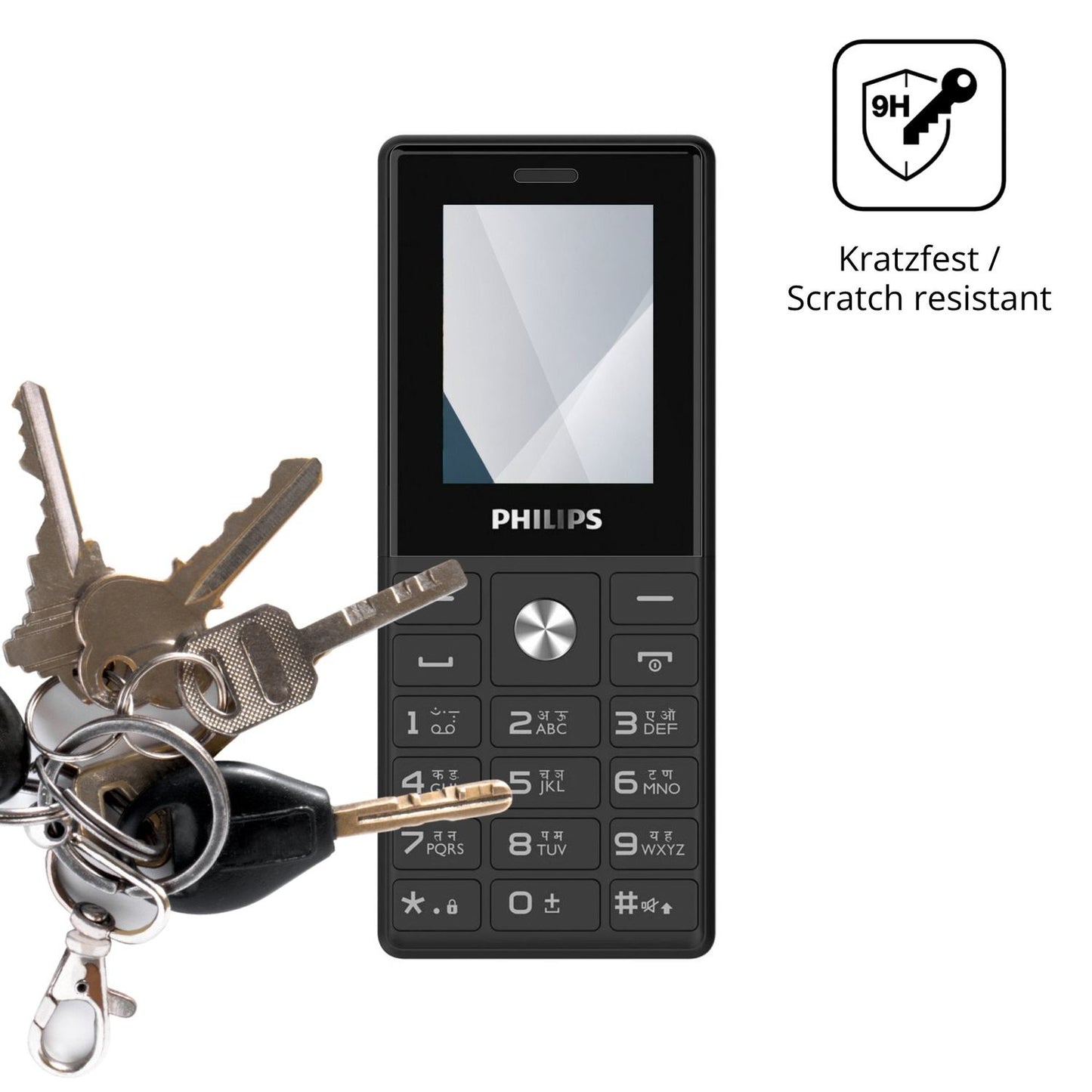 dipos Displayschutz für Philips E2112, transparente Oberfläche, perfekte Passform auch für die Rundungen