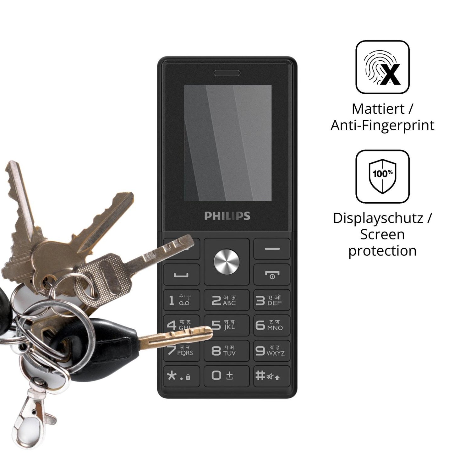 dipos Displayschutz für Philips E2112, mattierte Oberfläche, Blickschutzfilter und perfekter Passform