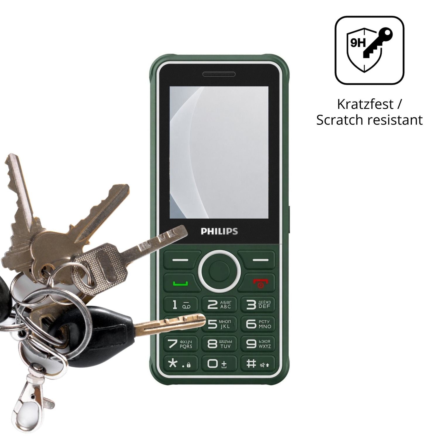 dipos Displayschutz für Philips Xenium E2301, mattierte Oberfläche, robuste Festigkeit und perfekte Passform