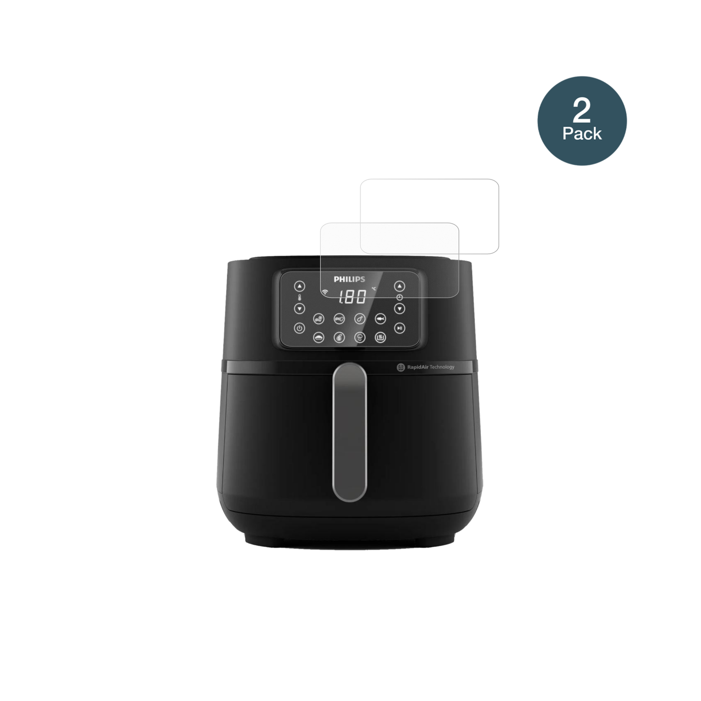 PhilipsAirfryer 5000 Series XXL mit aufgebrachter dipos Panzerfolie, die lästige Fingerabdrücke minimiert