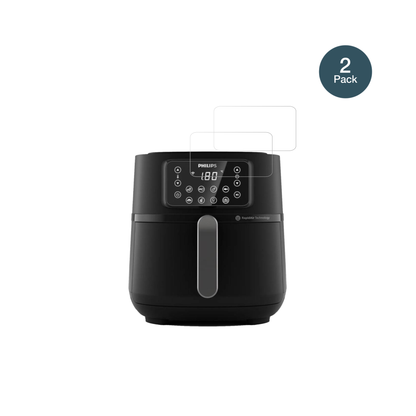 PhilipsAirfryer 5000 Series XXL mit aufgebrachter dipos Flex Schutzfolie, glasklare Darstellung ohne Einschränkungen