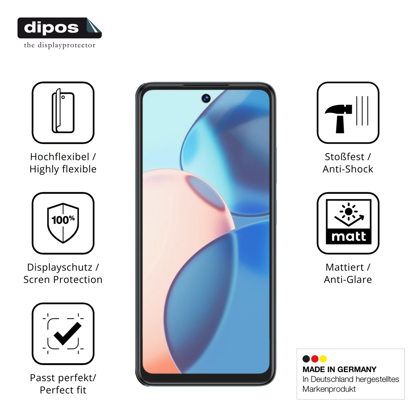 Displayschutz hergestellt in Deutschland, höchste Qualität made in Germany