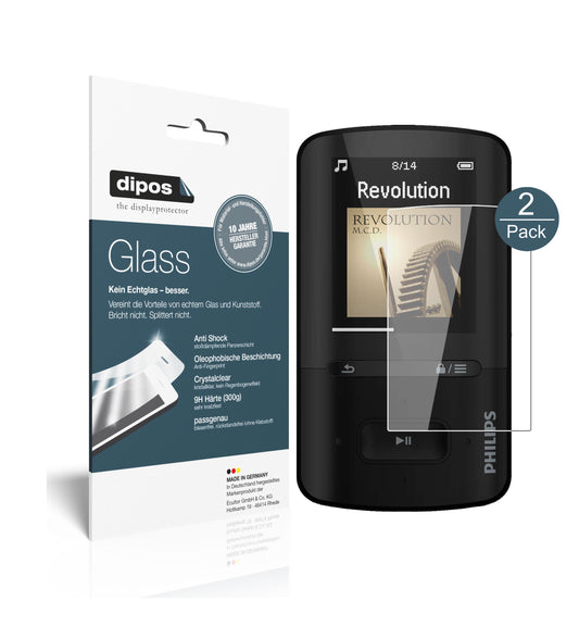 Perfekte Passform und ultimative Qualität: Unser 9H Panzerglas bietet Schutz für Philips-SA4VBE04KN12 GoGear Vibe