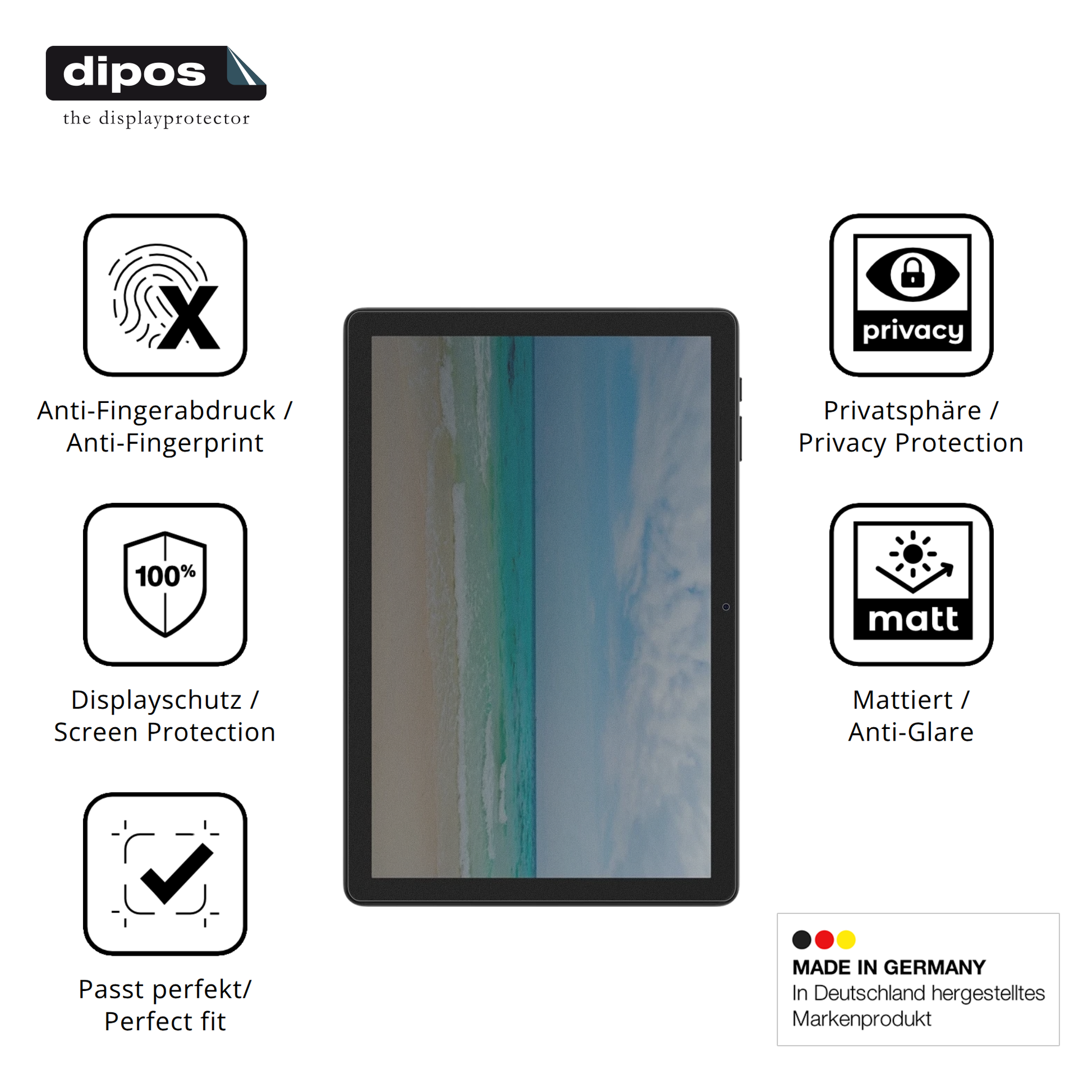 Privatsphäre-Schutz durch Sichtschutz-Folie passend zugeschnitten für Philips T7305