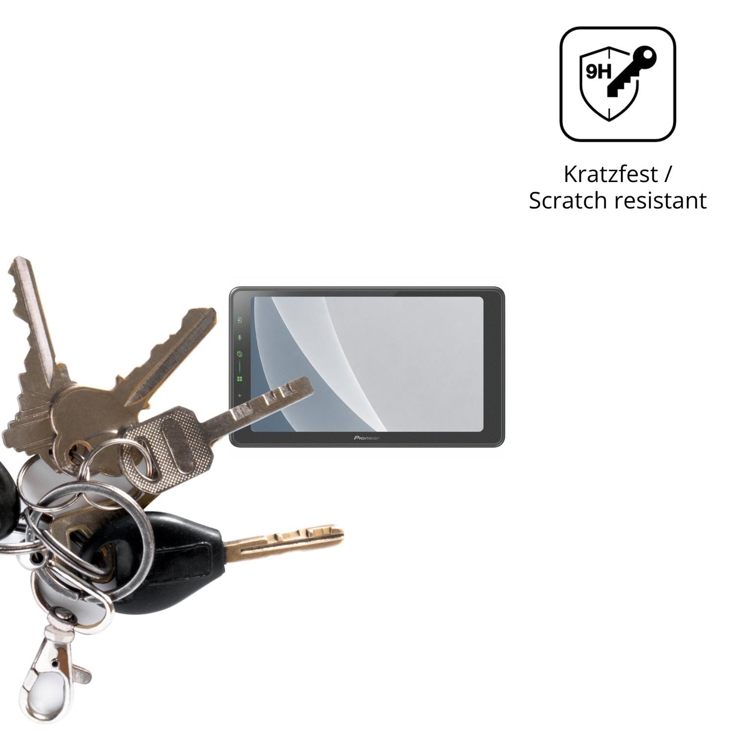 dipos Displayschutz für Pioneer SPH-EVO98DAB-UNI, mattierte Oberfläche, robuste Festigkeit und perfekte Passform