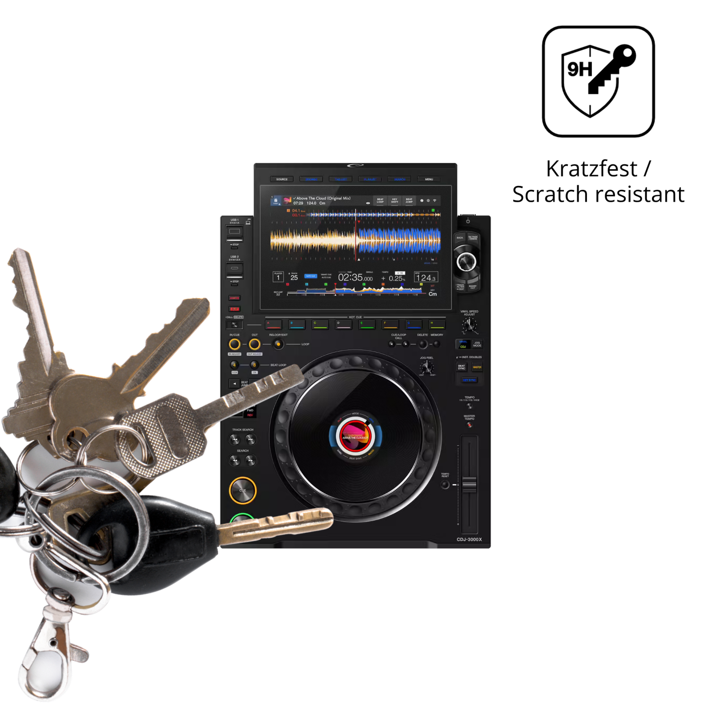 dipos Displayschutz für Pioneer CDJ 3000X, mattierte Oberfläche, robuste Festigkeit und perfekte Passform