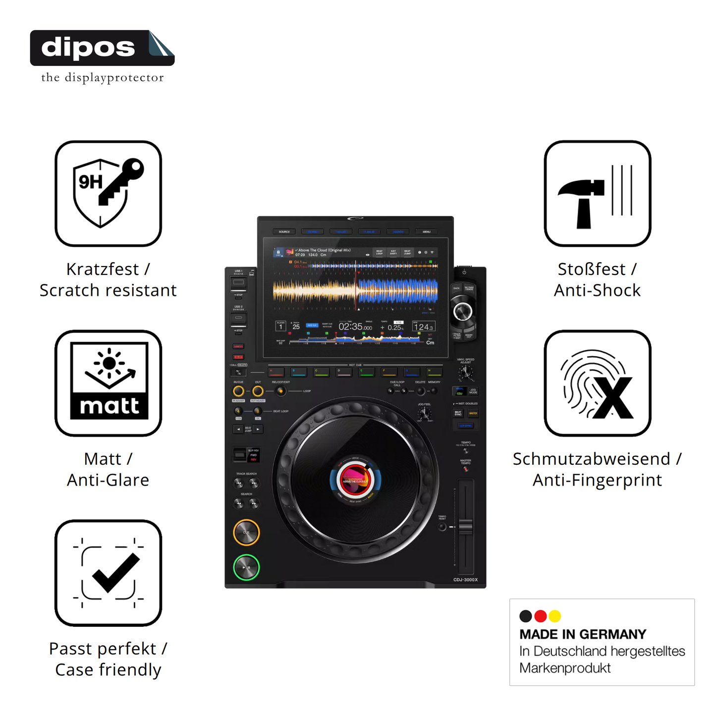 Displayschutz hergestellt in Deutschland, höchste Qualität made in Germany