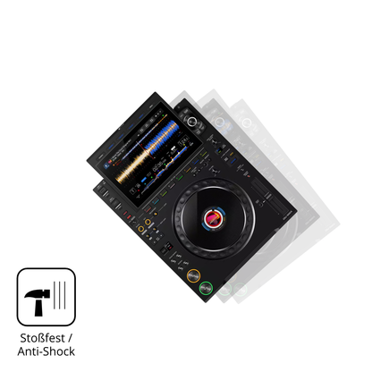 Schutz gegen Kratzer auf dem Pioneer CDJ 3000X Glas durch Schlüssel, Stöße gegen die Tischkante oder Stürze