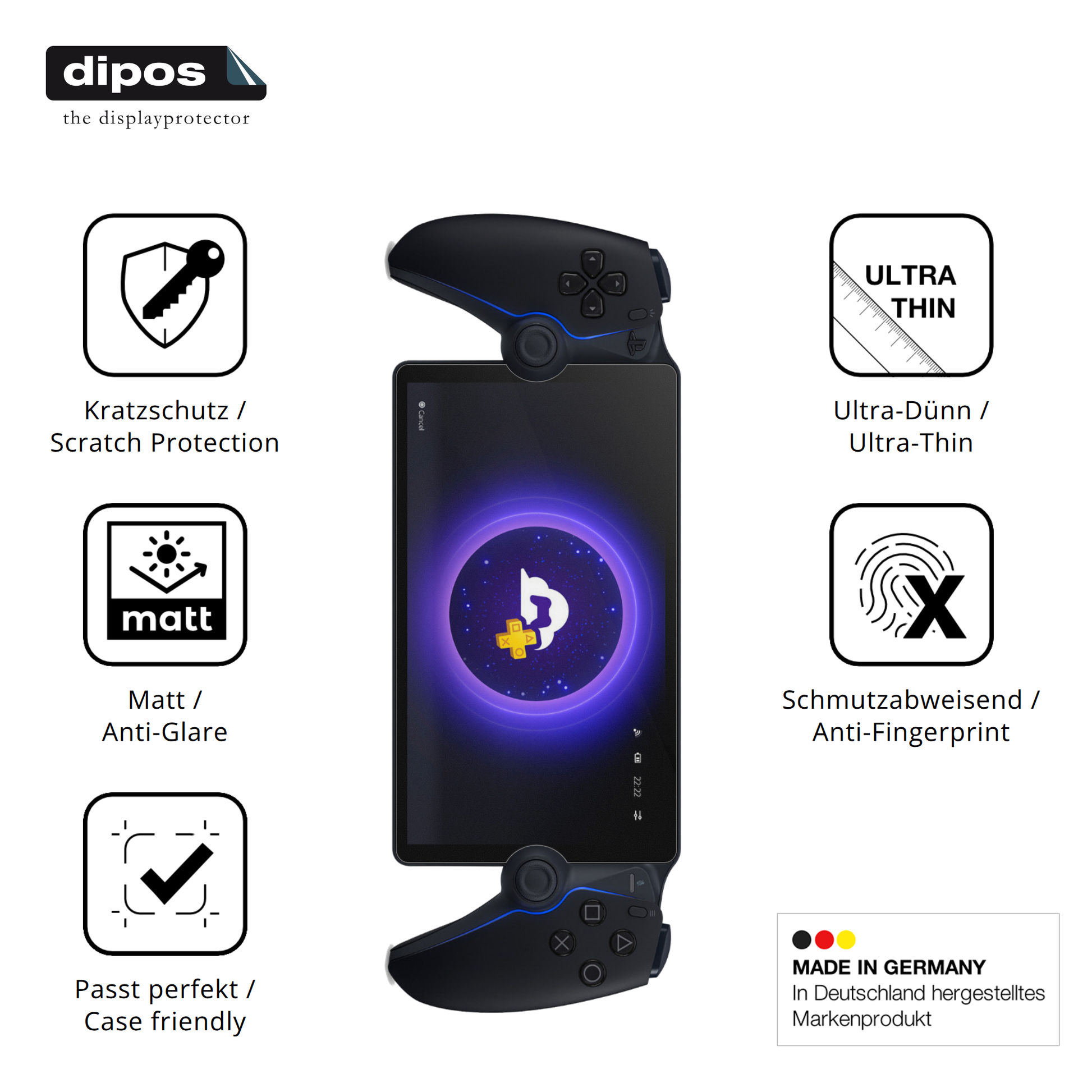 Displayschutz hergestellt in Deutschland, höchste Qualität made in Germany