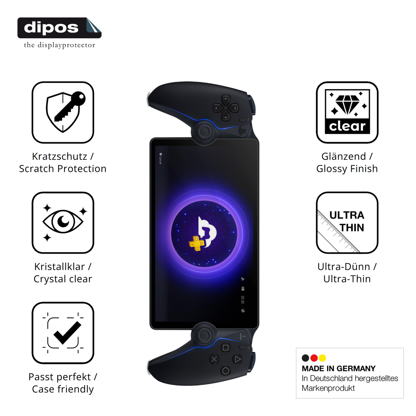 Displayschutz hergestellt in Deutschland, höchste Qualität made in Germany