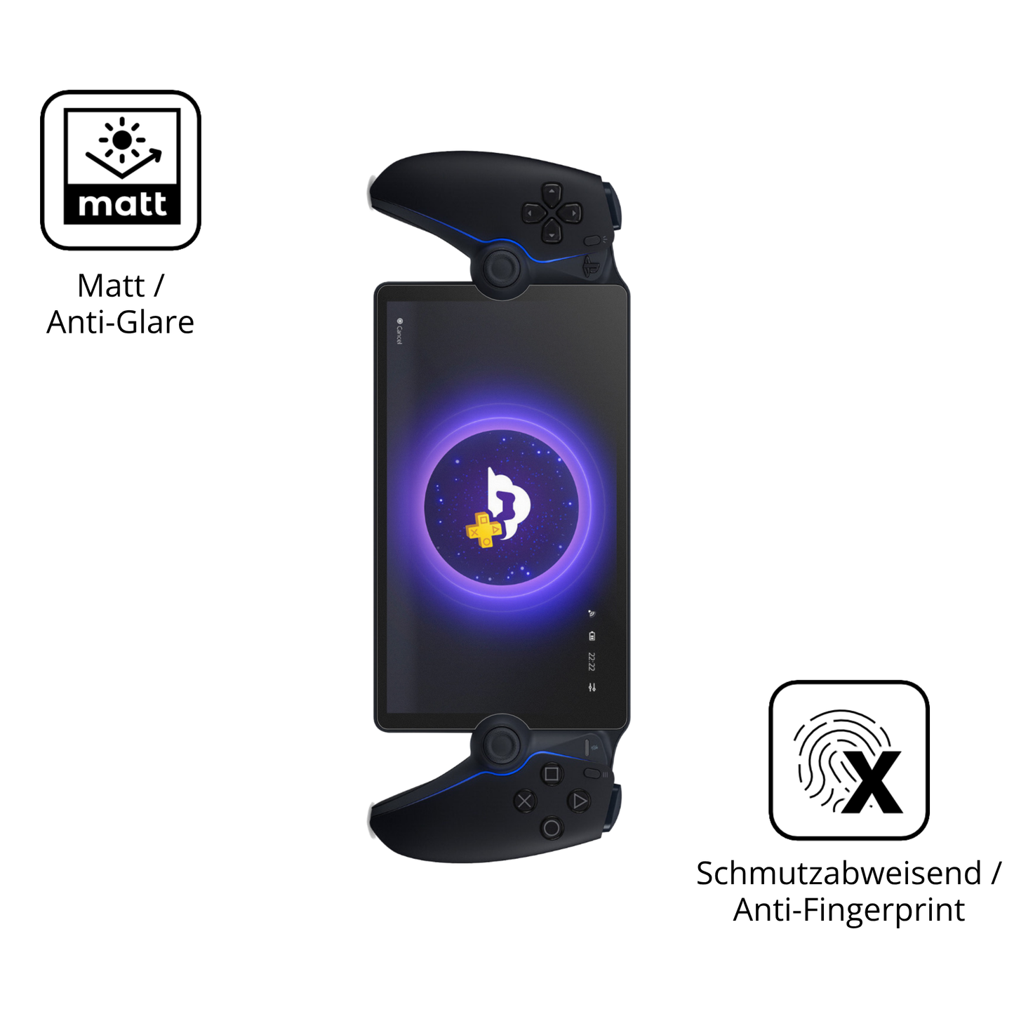 9H Hartbeschichtete, flexible Folie passend zugeschnitten für Playstation Portal Remote 8 Zoll