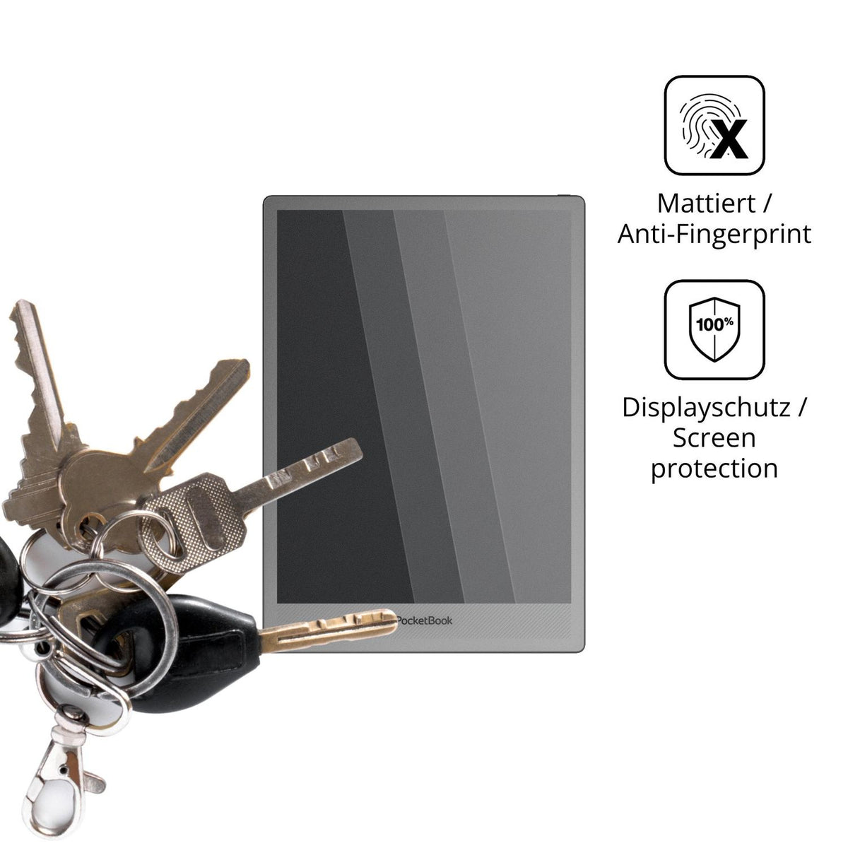 dipos Displayschutz für PocketBook InkPad One, mattierte Oberfläche, Blickschutzfilter und perfekter Passform