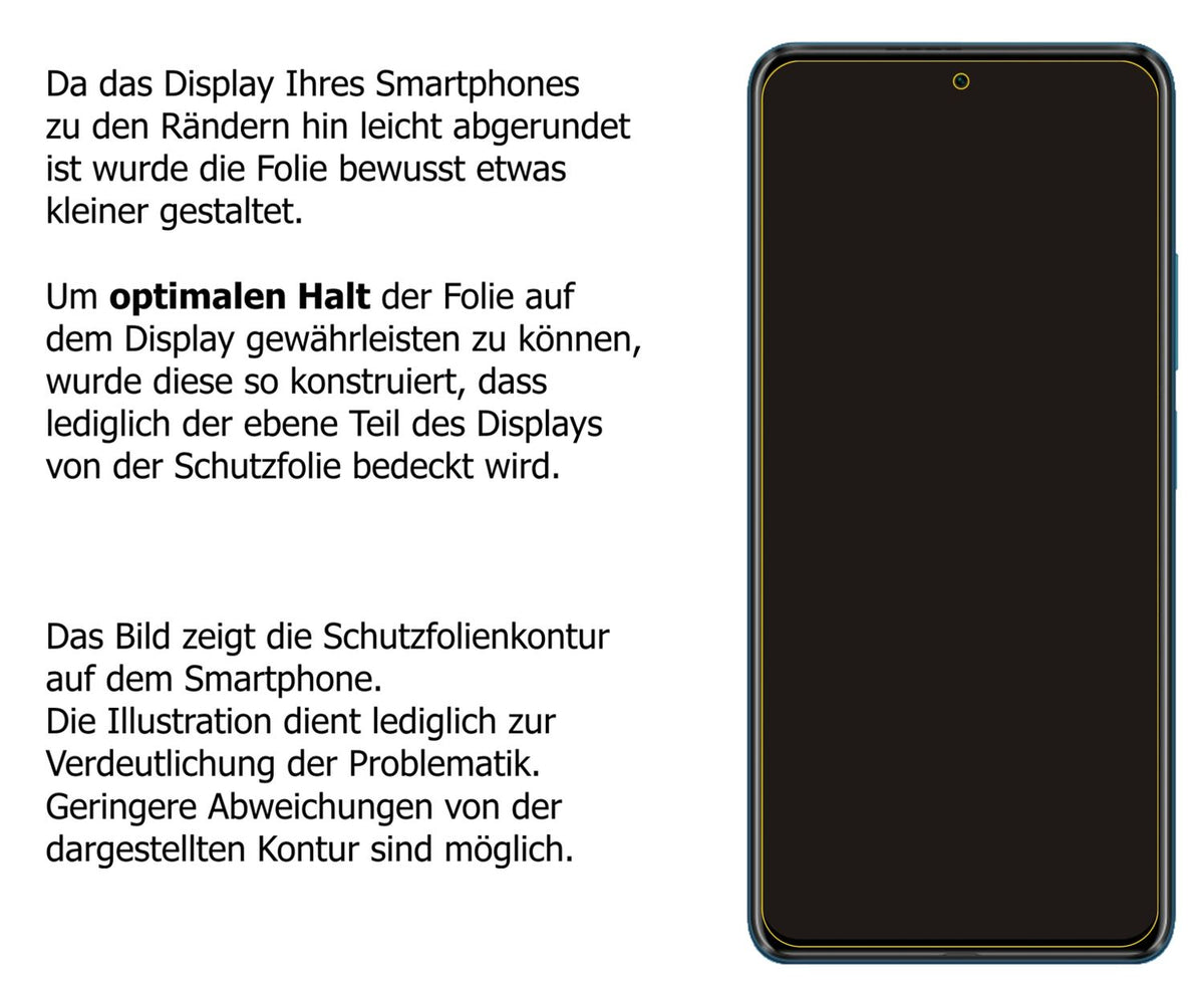 dipos Displayschutz für Poco F3, transparente Oberfläche, perfekte Passform auch für die Rundungen