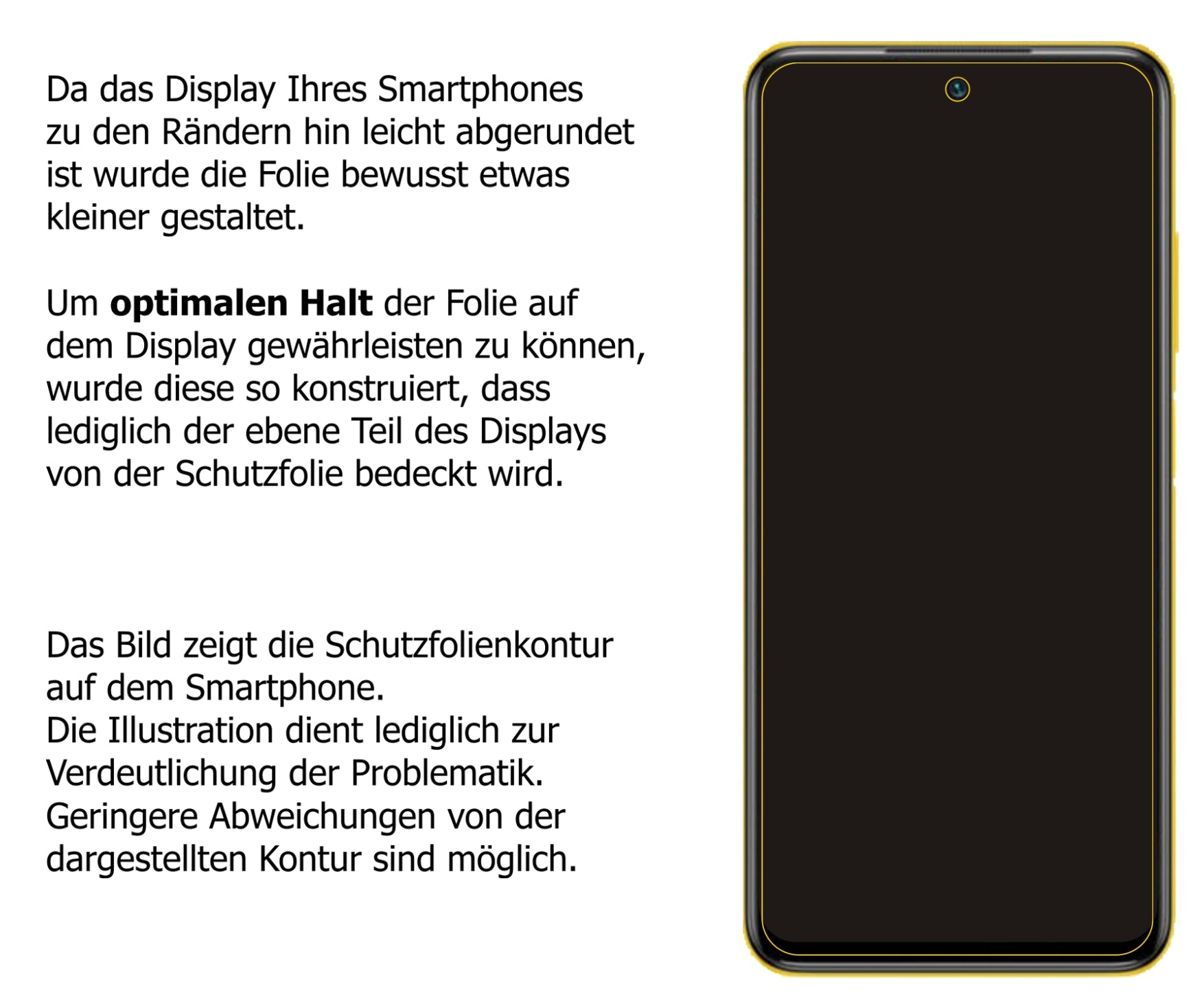 dipos Displayschutz für Poco M3 Pro 5G, transparente Oberfläche, perfekte Passform auch für die Rundungen
