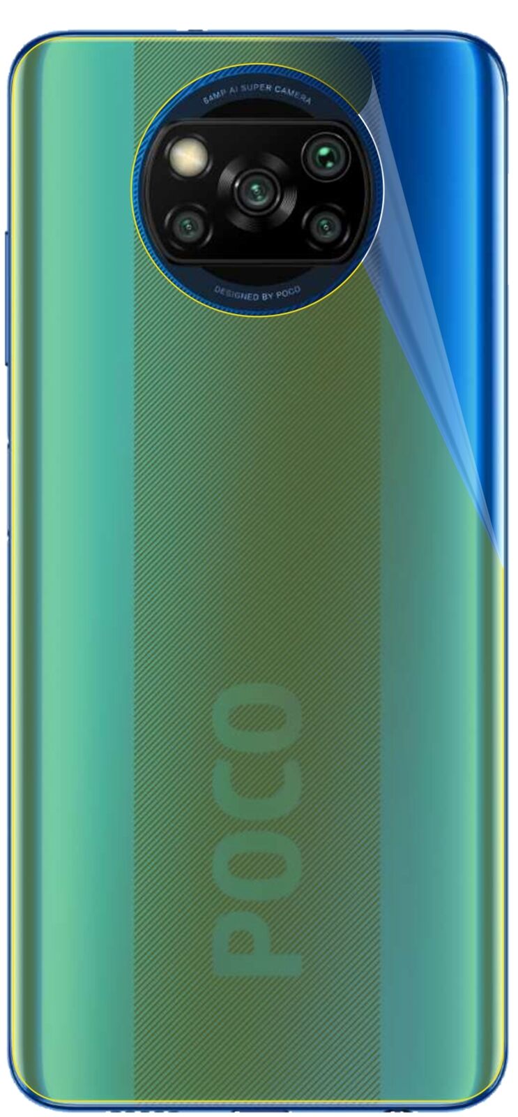 dipos Displayschutz für Poco X3 NFC Rückseite, transparente Oberfläche, geringe Dicke und perfekte Passform