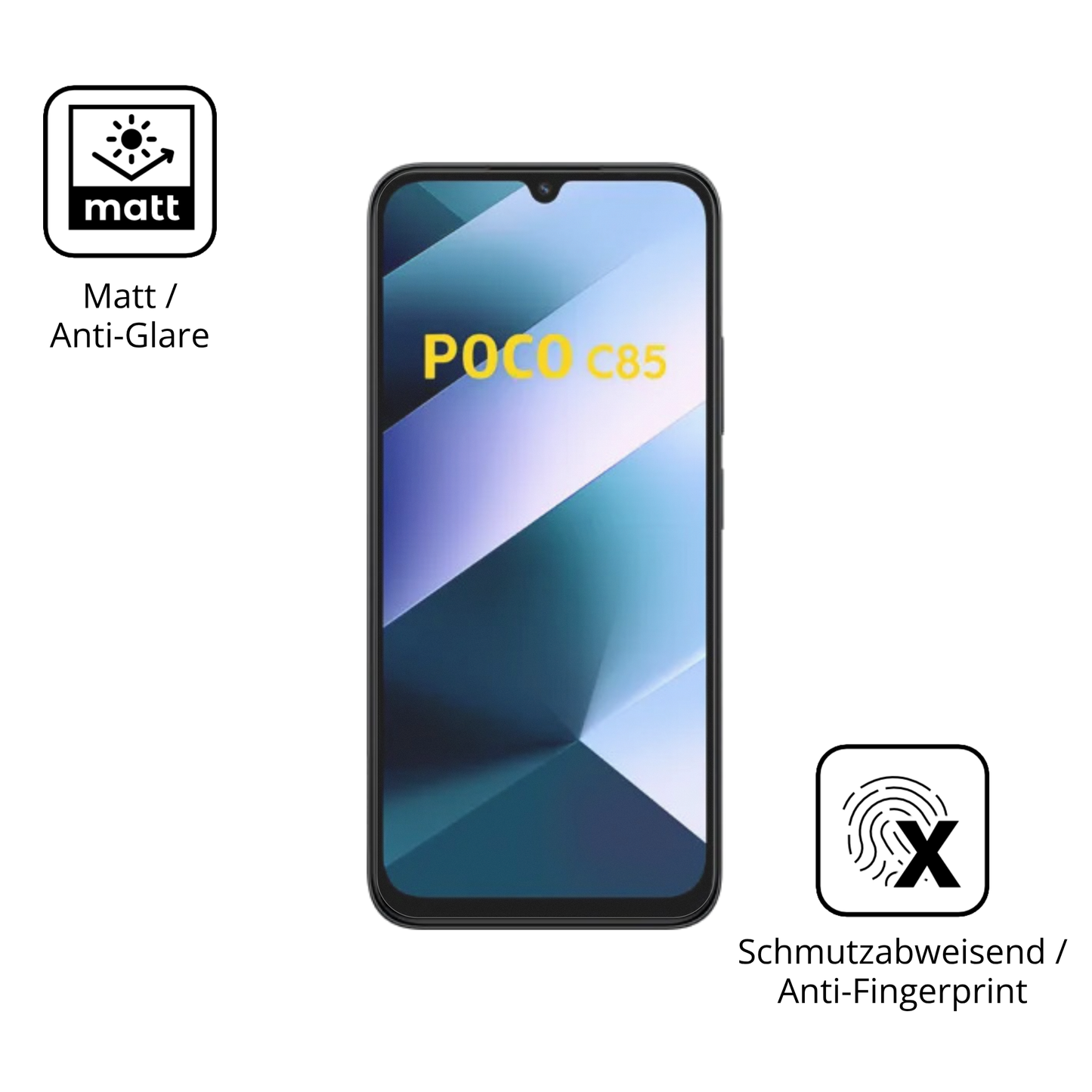 4x Schutzfolie matt für Poco C85 Display-Schutzfolie