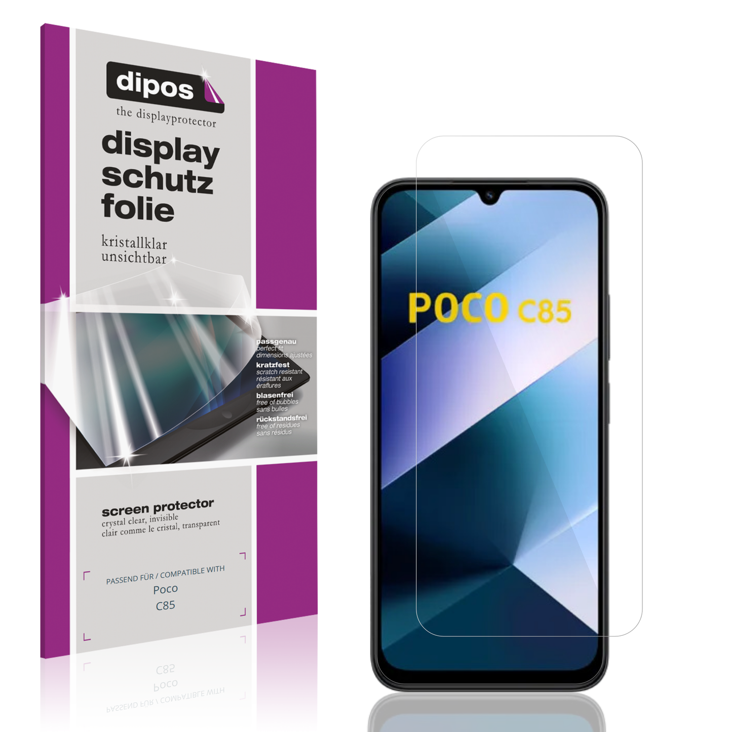 4x Schutzfolie klar für Poco C85 Display-Schutzfolie